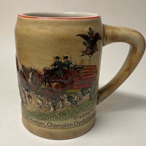 Vintage Budweiser Clydesdales Collectible Beer Mug